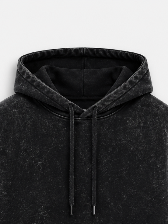 Black Acid Washed Hoodie