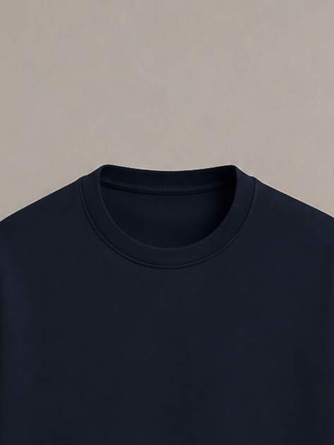 Navy Blue Terry Oversized Tee