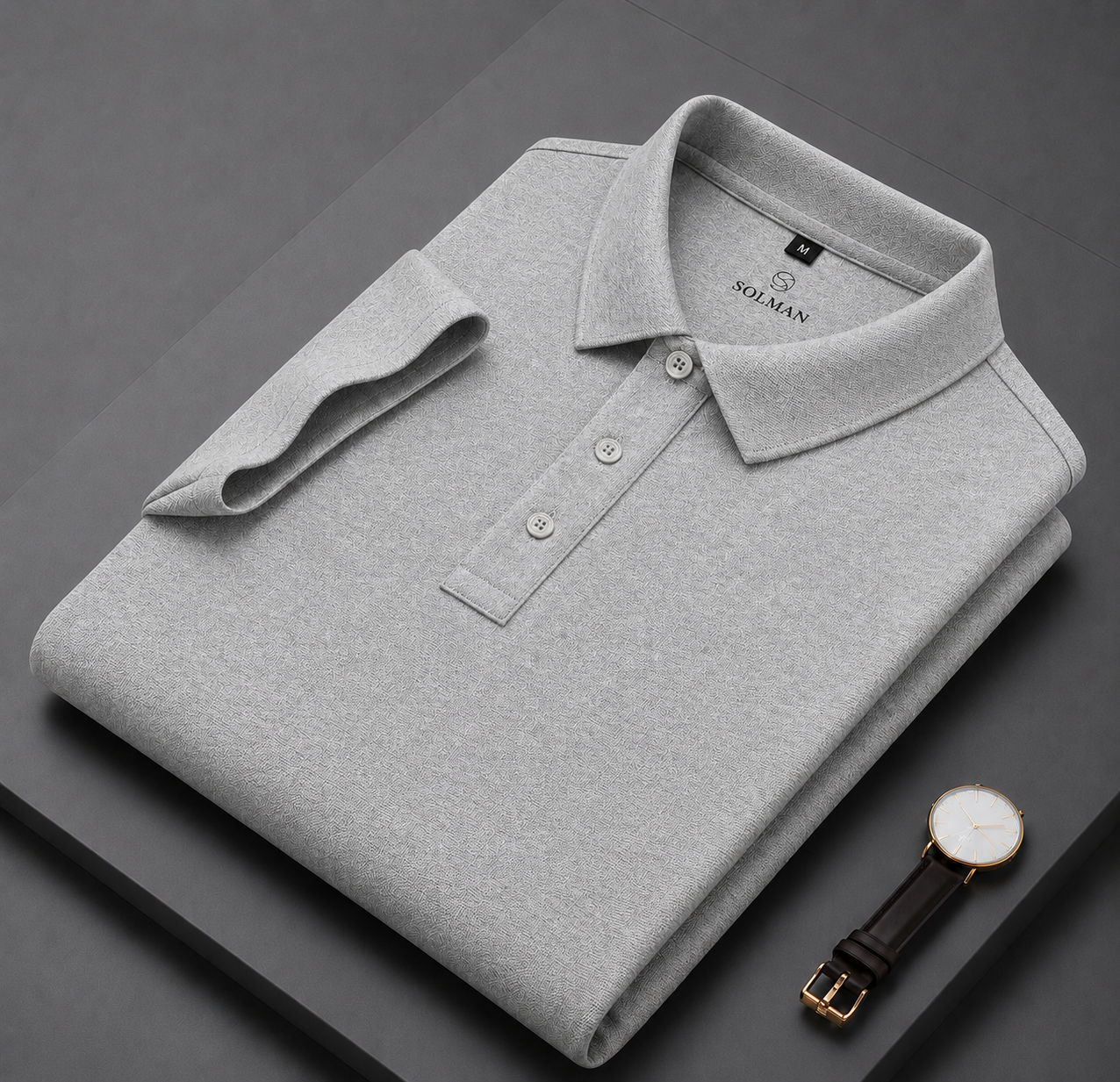 Grey Melange Men's Polo