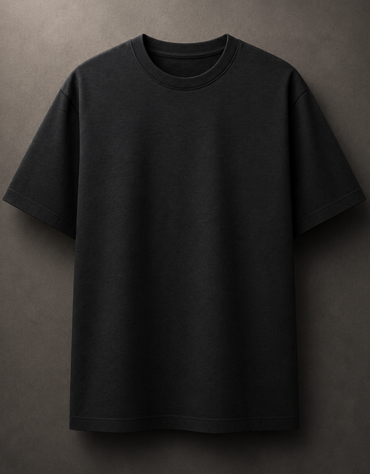Black melange Basic T-Shirt