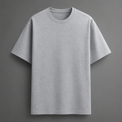 Grey Melange Basic T-Shirt