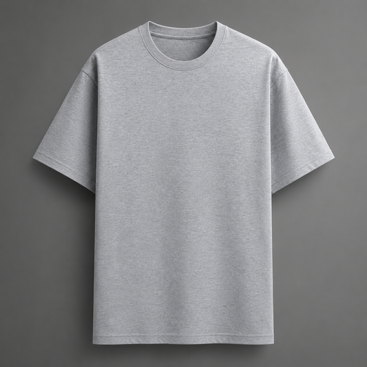 Grey Melange Basic T-Shirt