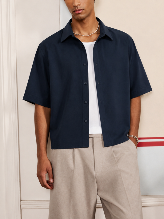Navy Blue Oversized Shirt