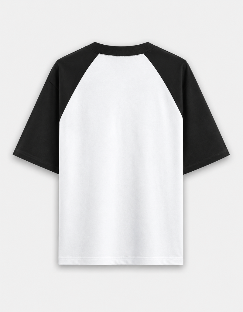 Black White Oversized Raglan
