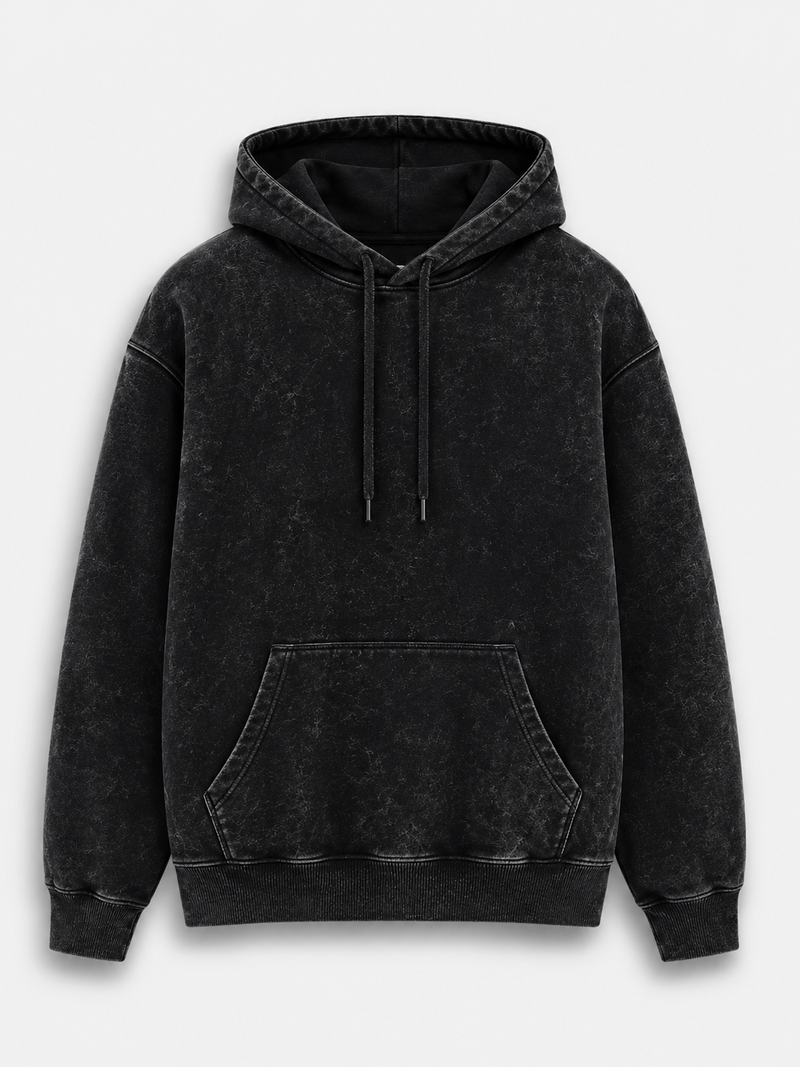 Black Acid Washed Hoodie
