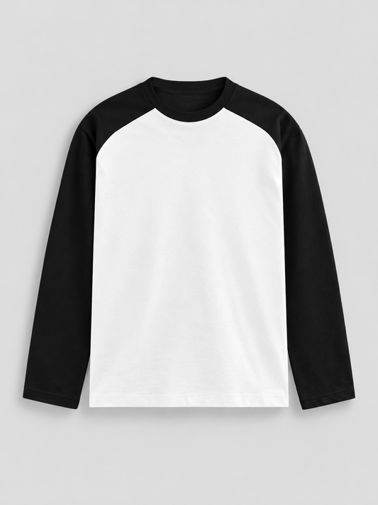Black White Raglan T-Shirt