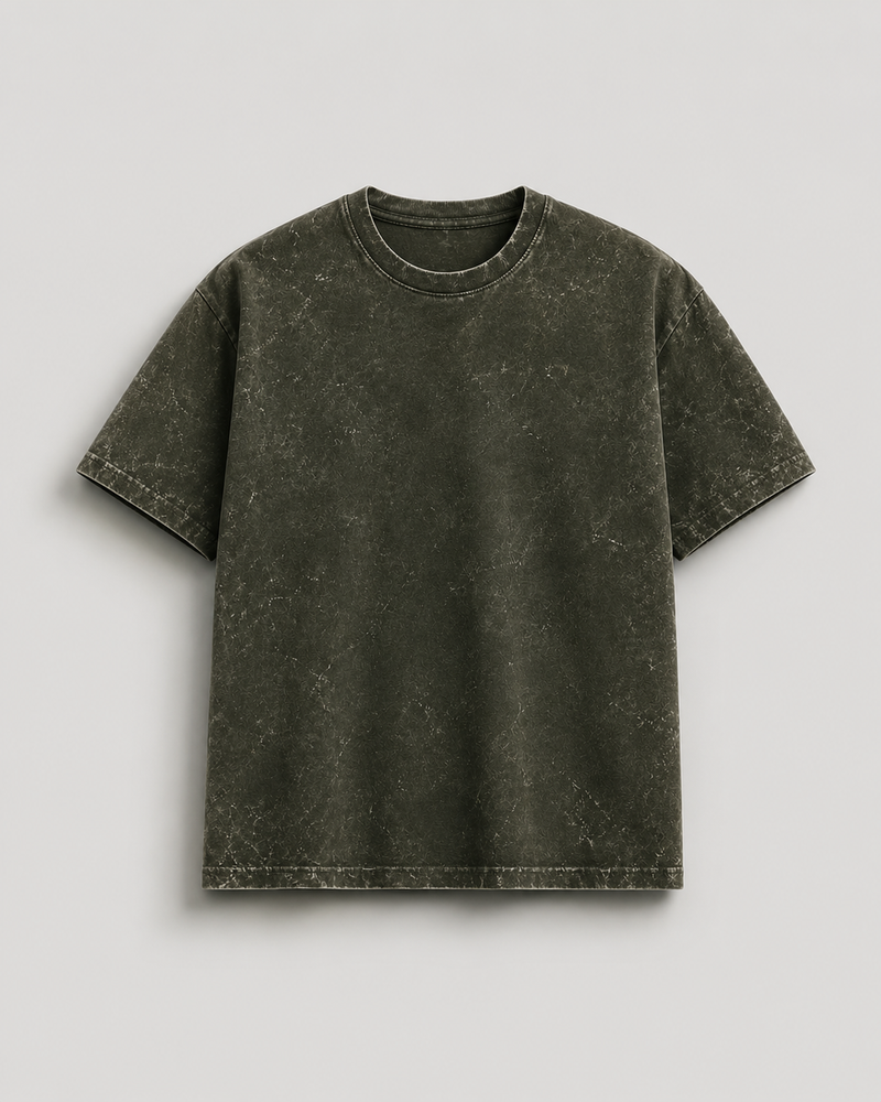 Olive Green Acid Washed Oversized