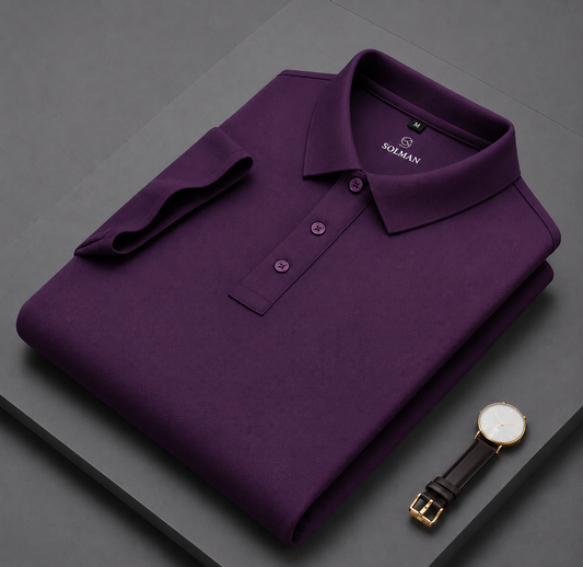 Purple Cotton Men's Polo