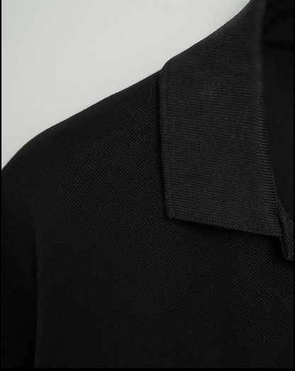 Black Cotton Men's Polo