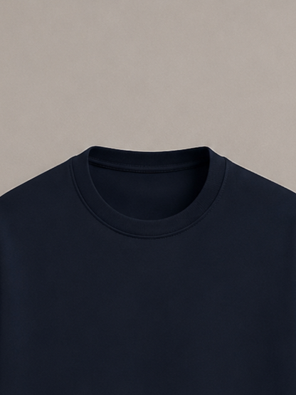 Navy Blue Terry Oversized Tee