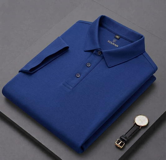 Royal Blue Cotton Men's Polo