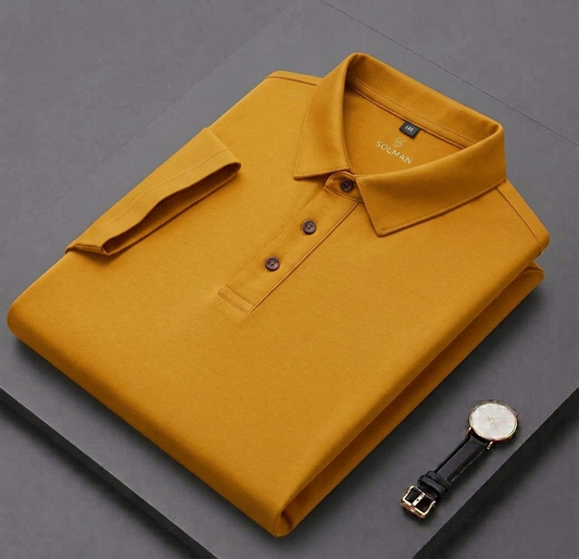 Mustard Yellow Cotton Men's Polo